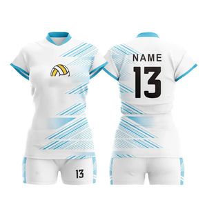 <b>Women's</b> Custom Designed Sport <b>Set</b> Breathable Comfortable <b>Short</b> Sleeve Jersey <b>Shorts</b> Sublimated Volleyball Uniform 100% Polyester - Product Image 1