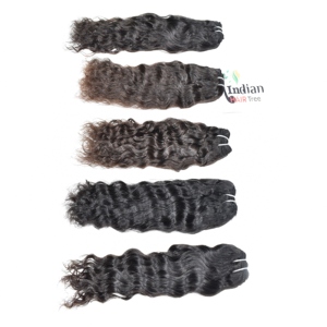 Paquetes de Cabello Humano Rizado Virgen Remy 100% Natural Sin Procesar de Templo Indio con Extensiones de Tejido Natural, Precio Mayorista, En Venta - Product Image 1