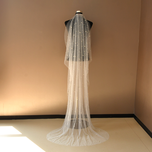 ผ้าคลุมเจ้าสาว Bridella BV182-IY2 สีไอวอรี่มุกและตาข่าย ประดับลูกไม้และลายปัก ชั้นเดียว ยาว 200 ซม. - Product Image 4