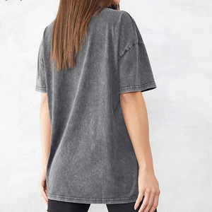 Wholesale Washed Heavyweight Tshirt Graphic Oversized t Shirt <b>Crop</b> <b>Top</b> Distressed Old Acid Washed t Shirt - Product Image 5