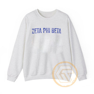 เสื้อพูลโอเวอร์คอวีทรงปกติผ้าฝ้ายสำหรับสตรี  ปักลายตามสั่ง  ย้อมสีพื้น  สำหรับฤดูหนาว  ของชมรมนักศึกษาหญิง Zeta Phi Beta ขายส่ง - Product Image 6