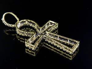 Pendentif Ankh Chrétien au Design Populaire Personnalisé avec Diamant Moissanite Plaqué Or Argenté Bijoux Religieux pour Hommes - Product Image 4