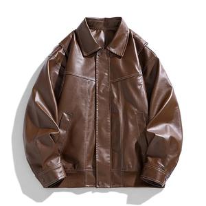 Chaqueta de Motociclista para Hombre de Piel de Oveja Anilina con Cremallera, Forro de Viscosa Acolchado y Bolsillos Interiores y Exteriores - Product Image 1