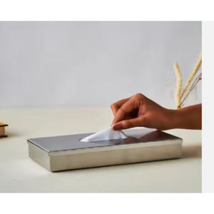 Design élégant plaqué or en acier inoxydable forme carrée porte-boîte à mouchoirs accessoires de serviette par Royal Home Collection fournitures - Product Image 6