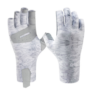 ถุงมือตกปลากลางแจ้งไม่มีนิ้วกันลื่นระบายอากาศได้ UPF 50 + ฤดูร้อนกันน้ำน้ำหนักเบาหน้าจอสัมผัสโพลีเอสเตอร์ - Product Image 6