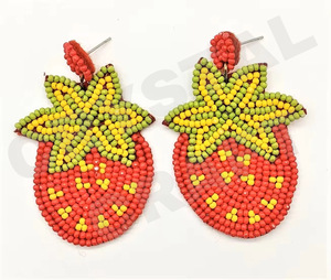 Comprar Pendientes de cuentas Palash para mujer Día conmemorativo patriótico Color naranja blanco azul Material de tela - Product Image 1