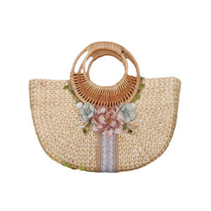 BEST SELLER Sac à main en jacinthe d'eau cylindrique bleu lotus vietnamien fait à la main, vente en gros - Product Image 3