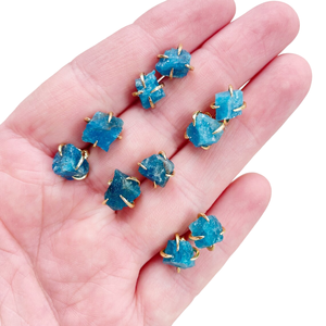 Handmade 925 Sterling Silver <b>Stud</b> Dangle <b>Earrings</b> <b>Blue</b> Appetite Gemstone Gold Plated Engagement Party Wedding Trendy Jewelry - Product Image 2