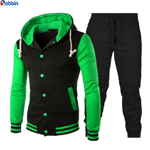 Ensemble de survêtement tendance pour hommes avec logo personnalisé, sweat-shirts et pantalons de baseball classiques pour hommes, vêtements de jogging, sweat-shirts patchwork, ensemble de sport - Product Image 1