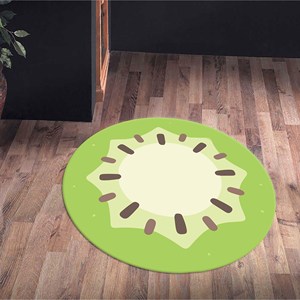 Alfombra estampada verde kiwi, alfombra de lujo gruesa lavable a máquina en 3D, con pelo suave - Product Image 5