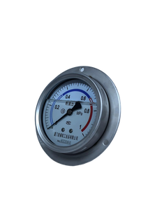 60mm Liquid Filled Stainless Steel <strong>Bourdon</strong> Tube <strong>Pressure</strong> <strong>Gauge</strong> 0-1.0 Bar Panel Mount Front Flange Shock Resistant 1/4 NPT BSP - Product Image 2