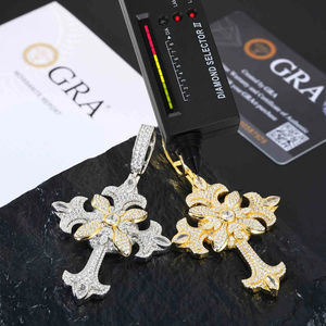 Venta al por mayor nuevo collar religioso joyería 10K oro sólido laboratorio cultivado diamantes colgante Cruz collar - Product Image 4