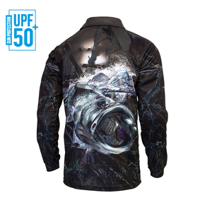 Polo de satén personalizado de alta calidad para hombre, ropa de pesca de manga larga de secado rápido, transpirable y de punto - Product Image 4