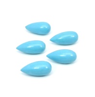 Turquoise bleue synthétique de laboratoire 18x8mm, lisse, cirée/huileée, en forme de goutte, calibrée, 12,50 carats, pierre précieuse en vrac pour la fabrication de bijoux