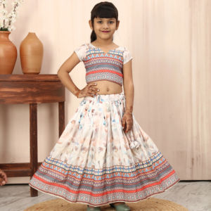 Shoryam Fashion Girls Fully Stitched Designer Chaniya Choli Digital Floral Print Silk <b>Lehenga</b> Choli Set Floor-Length All Party - Product Image 1