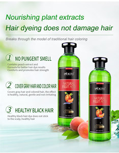 MOKERU Tinta per <span class=keywords><strong>Capelli</strong></span> Nera di Alta Qualità 500ML*2 <span class=keywords><strong>Gel</strong></span> <span class=keywords><strong>Colorante</strong></span> Naturale a Base di Acidi della Frutta Senza Contatto con il Cuoio Capelluto per Uso Domestico - Product Image 6