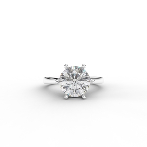 IGI Certified Round Brilliant Cut Lab Grown Diamond Solitaire Engagement <b>Ring</b> in 9K Rose / White & Yellow Gold - Product Image 6