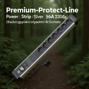 Multiprise Premium-Protect-Line 16A 230V Noir/Argent avec 8 prises - Product Image 3