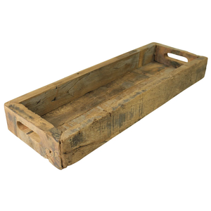 Plateau rectangulaire en bois massif avec poignées Plateau de service en bois pour la décoration intérieure Organiser le plateau de présentation en bois de service - Product Image 2