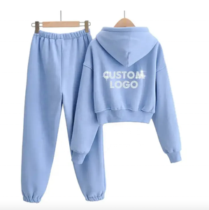 Venta al por mayor precio barato ropa deportiva gimnasio entrenamiento fitness entrenamiento mujeres chándales personalizados 100% algodón chándal - Product Image 2