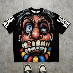 T-shirt en molleton uni de streetwear imprimé par transfert thermique à injection directe personnalisée, de haute qualité, coupe ample et oversize, 100% coton - Product Image 1