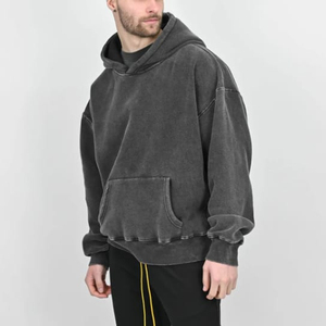 Sweats à capuche délavés à l'acide de conception populaire pour hommes meilleur matériau respirant à séchage rapide anti-rides trucs doux sweats à capuche durables pour hommes - Product Image 5
