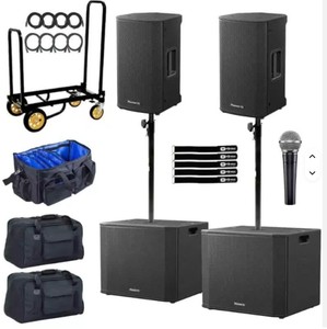 <b>DJ</b> XPRS102 Industrial Grade 10" Active Powered <b>Speakers</b> with 18" Subwoofer Duo Pack - Product Image 1
