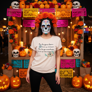 T-shirt Crâne de Sucre Floral pour le Jour des Morts Mexicain, Promotion Halloween pour Costume d'Halloween - Product Image 1