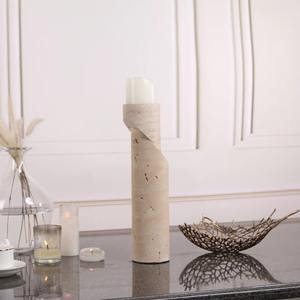 Porte-bougie en bois élégant, artisanal, décoration d'accent pour centre de table et décoration d'intérieur chaleureuse - Product Image 3