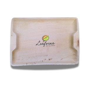 Plat de service jetable naturel en feuille de palmier rectangulaire robuste de qualité supérieure pour mariages restauration et événements d'accueil - Product Image 4