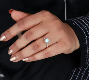 Anillo de Bodas de compromiso de Plata de Ley 925, Natural labradorita, piedra de fuego llamativa azul, venta al por mayor a granel para ocasiones de fiesta - Product Image 4