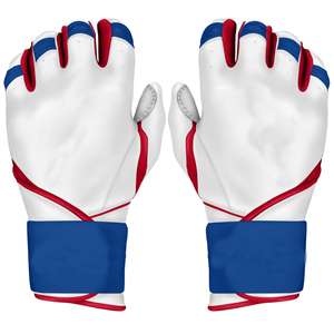 Gants de frappe de baseball professionnels en cuir à fermeture à sangle main à doigt complet - Product Image 1