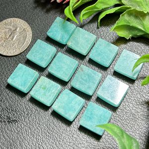 Gema de Amazonita Verde de Grado AAA, Cabujones Naturales Hechos a Mano, Forma Cuadrada Plana en Ambos Lados para la Fabricación de Joyas - Product Image 3