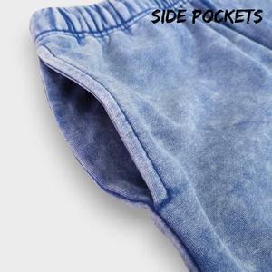 Ensemble pantalon de survêtement et sweat à capuche en coton éponge épais personnalisable en broderie imprimée personnalisée lavée à l'acide Vintage - Product Image 6