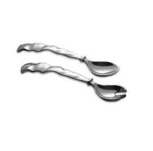 Serveur de salade en laiton outils de mélange couverts à la main en laiton métal brindille conception poignée Look royal serveur de salade - Product Image 4