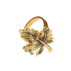 Servilletero chapado en oro con forma de hoja de latón con accesorios de cocina y mesa pulidos para el hogar y los hoteles - Product Image 5