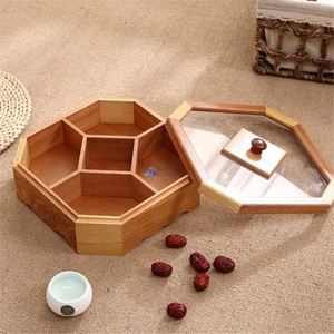Boîte de rangement en bois pour bonbons avec séparateurs, finition naturelle, design moderne, plateau de rangement pour sucreries et collations, fabriqué au Vietnam - Product Image 4