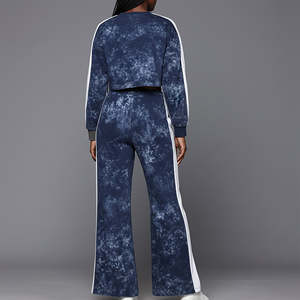 High Quality Winter Streetwear Pullover Sweatshirt <b>Jogger</b> Set 100% Cotton Breathable Acid Wash Regular Fit Fleece tracksuits - Product Image 6