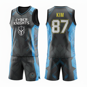 Tenue de basketball d'équipe, kit de maillots de basketball personnalisés en gros, vêtements de sport, 100% polyester, motif 3D, séchage rapide, respirant - Product Image 1