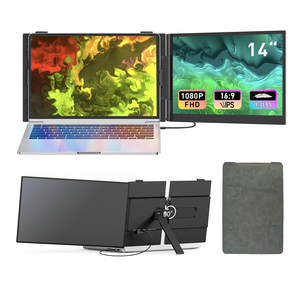 Écran d'extension portable pour ordinateur portable 14 pouces IPS Type C - Moniteur rotatif à 180° pour ordinateur portable, <span class=keywords><strong>double</strong></span> écran USB, Plug & Play, compatible <span class=keywords><strong>Mac</strong></span>, <span class=keywords><strong>PC</strong></span> et Chrome - Product Image 1