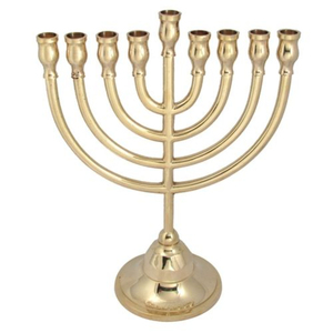 Fabulous Design <b>Brass</b> Menorah Candle Holder Candelabra For Hanukkah And Home Decor Gold Finish Metal <b>Candlestick</b> - Product Image 2