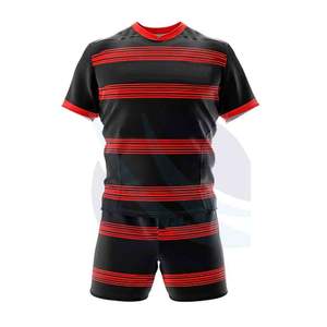 Ensembles d'uniformes de rugby pour hommes de qualité supérieure, impression de logo personnalisée, 100% polyester, séchage rapide, respirant - Product Image 2