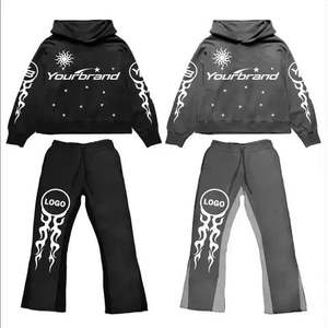 Nouveaux survêtements unisexes streetwear élégants, personnalisables, respirants, en molleton avec strass, 100% coton, automne, surdimensionnés - Product Image 3