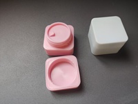Pot carré portable en plastique PP mat pour crème pour les yeux cosmétique, couleur pastel bleu rose Tosca, 10 g