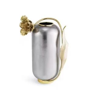 Suministros al por mayor de florero de metal de diseño moderno Florero grande de lujo Tejido decorativo Jarrones de la mejor calidad a un precio razonable - Product Image 5