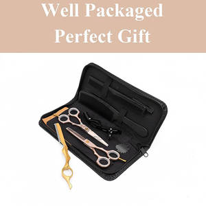 Kit de tijeras de peluquero de acero inoxidable alemán profesional personalizado, hoja Roma afilada para diestros, diseño ligero, grado A + - Product Image 2