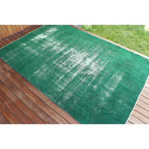 0.5x8.4 ft Turkish Vintage Rug, <b>Runner</b> Rug, <b>Green</b> White Floral Wool Rug - Product Image 2