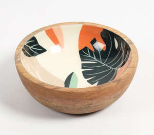 ชามไม้ธรรมดาเคลือบแบบนามธรรมออกแบบได้ตามต้องการ - Product Image 2