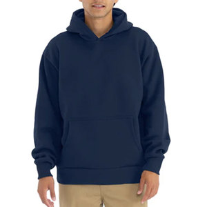 Sweat à capuche pour homme en coton coupe régulière vert olive, couleur unie de haute qualité, marque privée, kangourou, poche, coton - Product Image 3