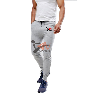 High Quality Custom Logo Printed Men's Casual Cotton Trouser with <b>Elastic</b> Waist <b>Lace</b>-up Closure - Product Image 1